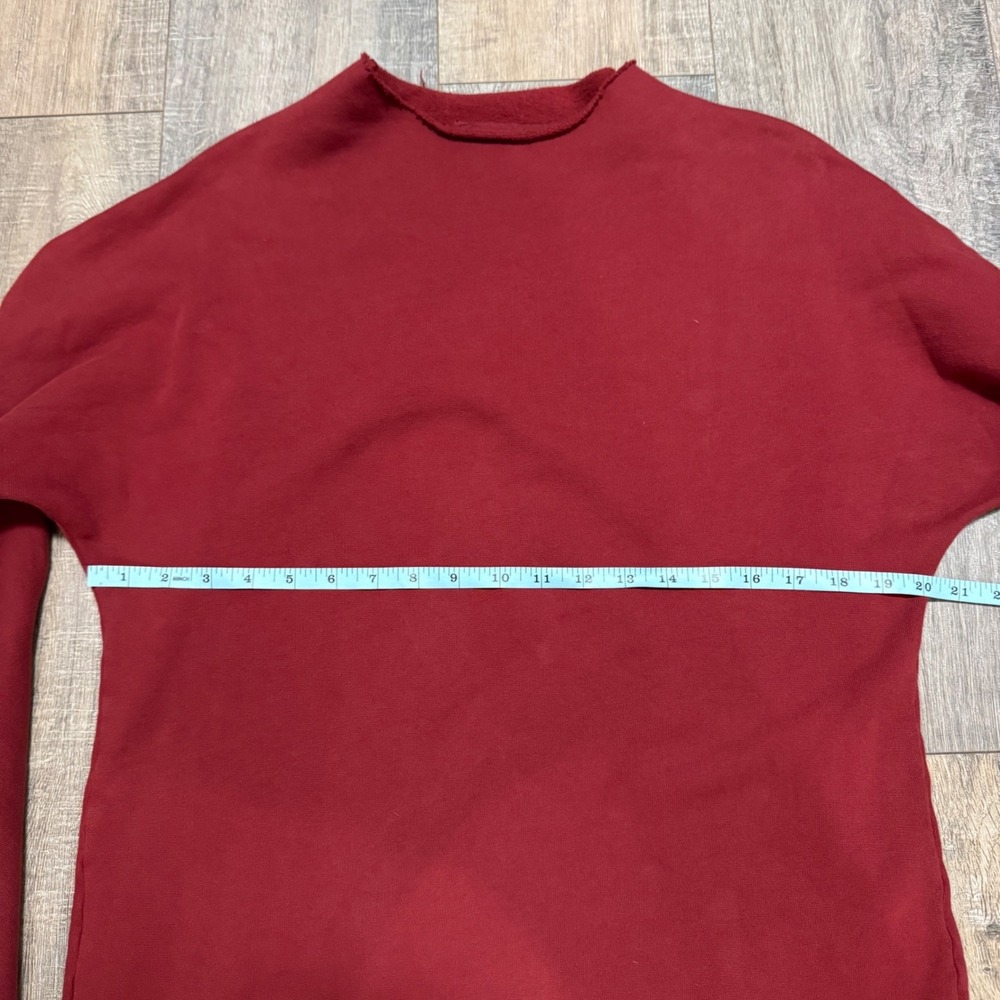 Frank & Eileen Isabelle Funnel Neck Dress Cranberry Red Fleece Midi Medium - Picture 7 of 7